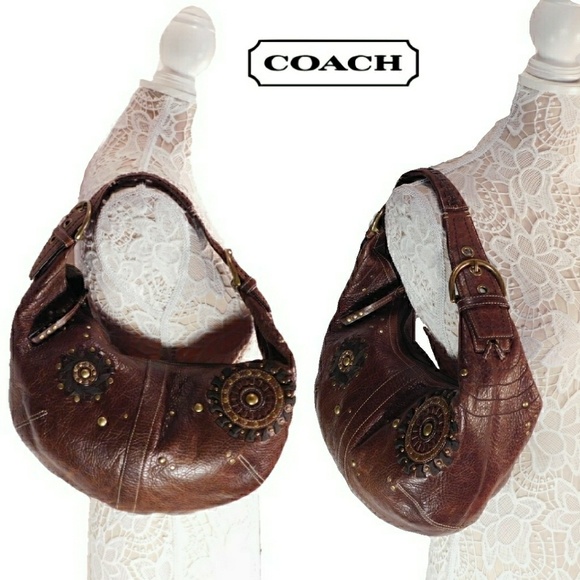 Coach Handbags - COACH LEATHER LACE & STUDDED MIA HOBO BAG